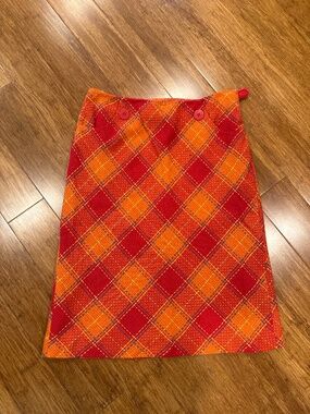 Vintage Evelyn Grace plaid midi skirt
